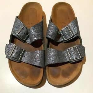 Birkenstock Women's Size 40 (US 9 - 9 1/2) Metallic Pebble Asphalt